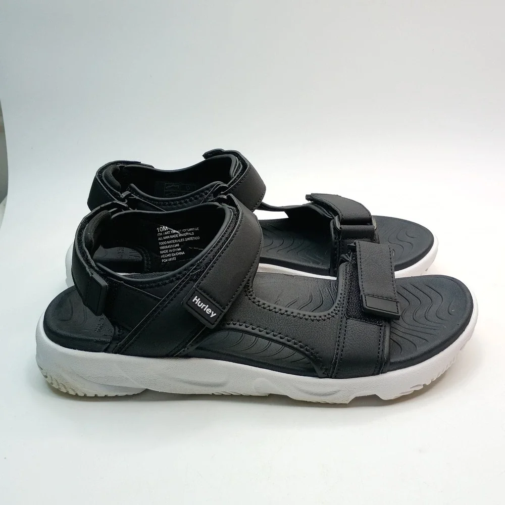 Hurley Oceanside Sport Sandals Men Size 10 Black Adjustable Straps 1961927